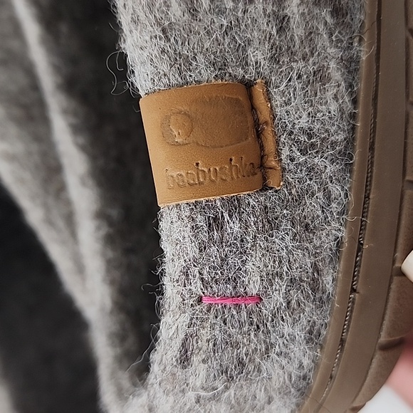 Baabushka Wool Slippers With Rubber Sole Gray - Picture 11 of 16